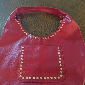 Red shoulder bag